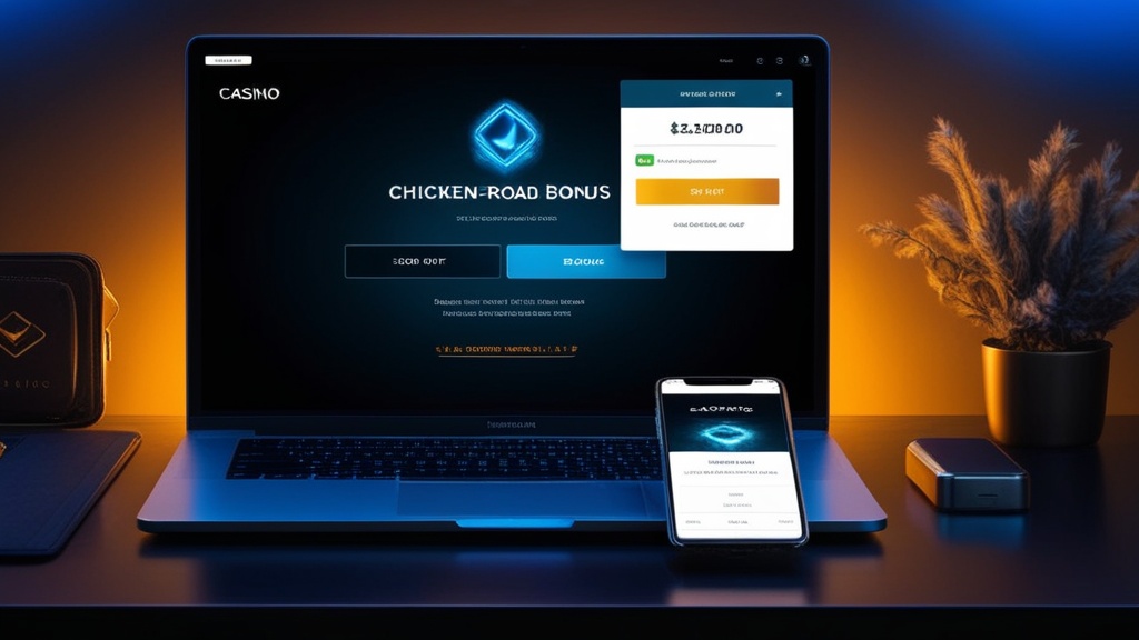 Login screen with a bonus notification panel in a dark casino setting